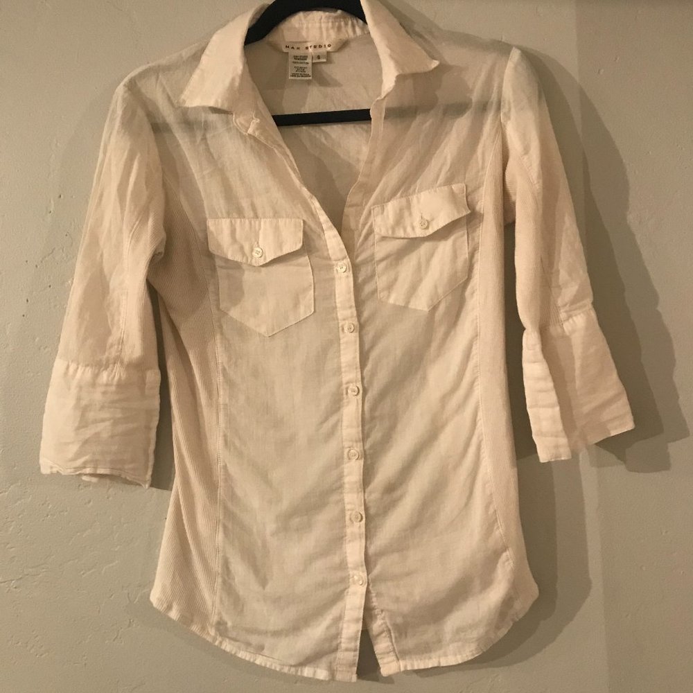 Max Studio Button Down Stretchy Cotton Shirts (2)